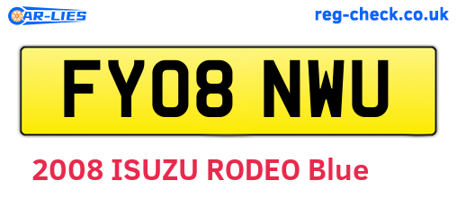 FY08NWU are the vehicle registration plates.