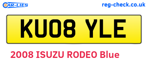 KU08YLE are the vehicle registration plates.