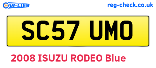 SC57UMO are the vehicle registration plates.