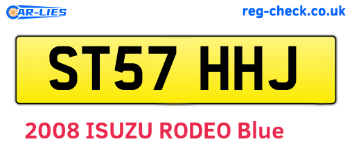 ST57HHJ are the vehicle registration plates.