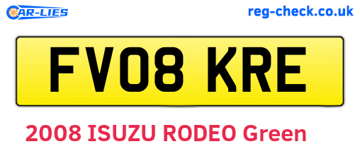 FV08KRE are the vehicle registration plates.