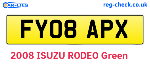 FY08APX are the vehicle registration plates.