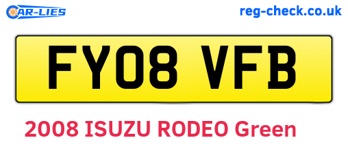 FY08VFB are the vehicle registration plates.