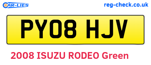 PY08HJV are the vehicle registration plates.