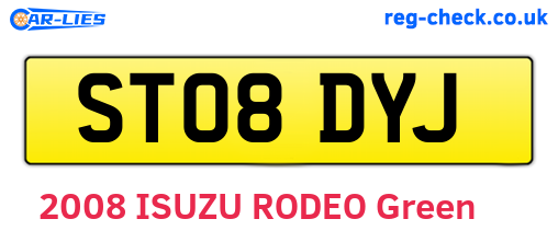 ST08DYJ are the vehicle registration plates.