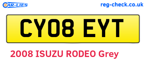 CY08EYT are the vehicle registration plates.