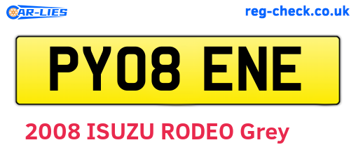 PY08ENE are the vehicle registration plates.