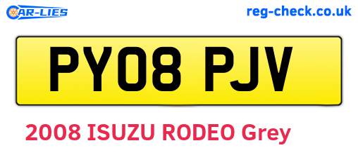 PY08PJV are the vehicle registration plates.