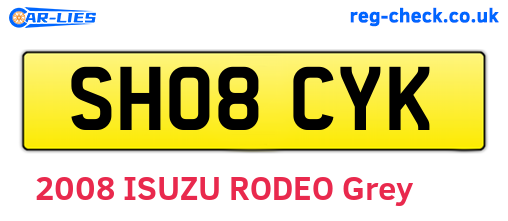 SH08CYK are the vehicle registration plates.