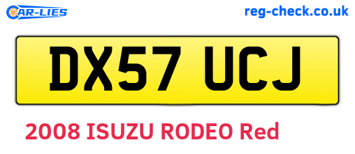 DX57UCJ are the vehicle registration plates.