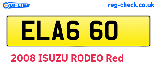 ELA660 are the vehicle registration plates.