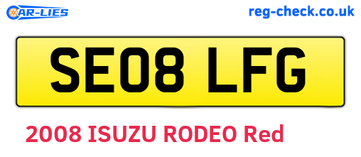 SE08LFG are the vehicle registration plates.