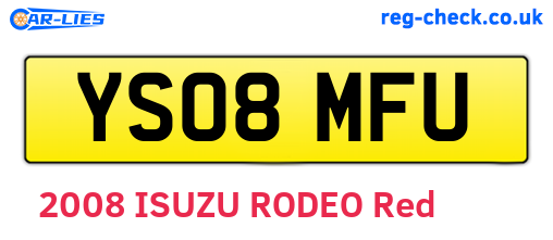 YS08MFU are the vehicle registration plates.
