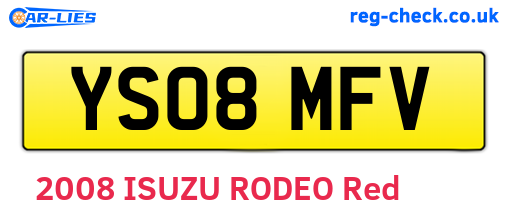 YS08MFV are the vehicle registration plates.
