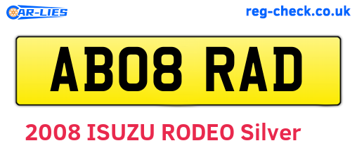 AB08RAD are the vehicle registration plates.