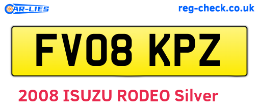 FV08KPZ are the vehicle registration plates.