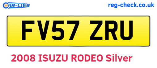 FV57ZRU are the vehicle registration plates.