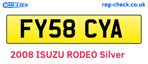 FY58CYA are the vehicle registration plates.