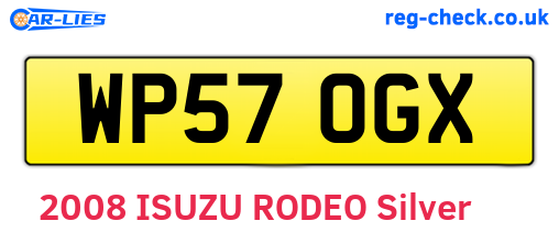 WP57OGX are the vehicle registration plates.