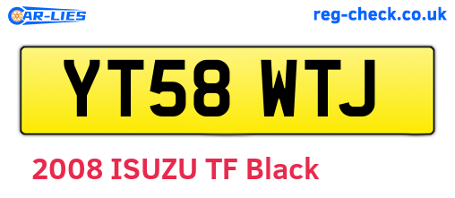 YT58WTJ are the vehicle registration plates.