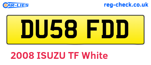 DU58FDD are the vehicle registration plates.
