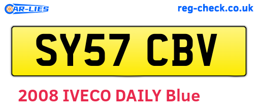 SY57CBV are the vehicle registration plates.
