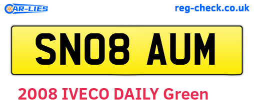SN08AUM are the vehicle registration plates.