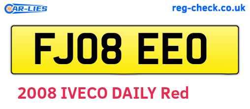 FJ08EEO are the vehicle registration plates.