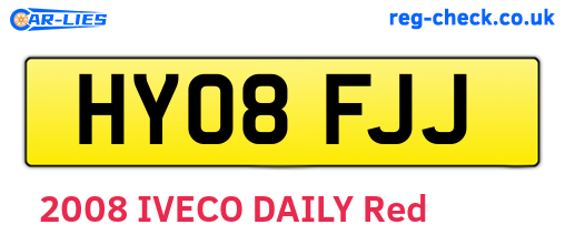 HY08FJJ are the vehicle registration plates.