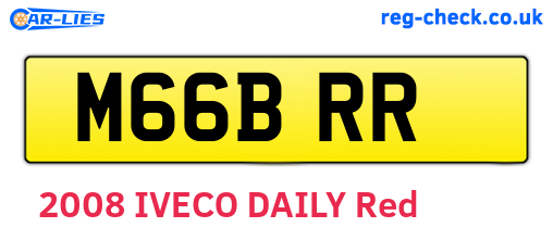 M66BRR are the vehicle registration plates.