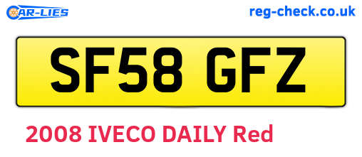 SF58GFZ are the vehicle registration plates.
