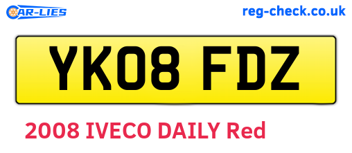 YK08FDZ are the vehicle registration plates.