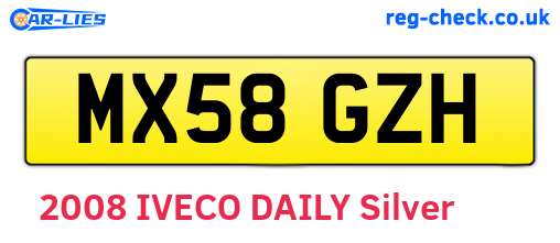 MX58GZH are the vehicle registration plates.