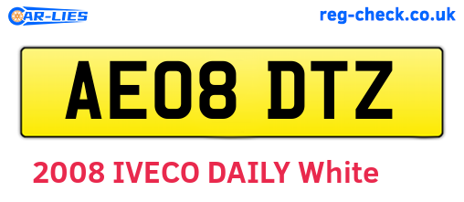 AE08DTZ are the vehicle registration plates.