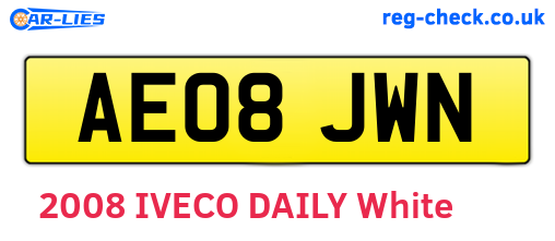 AE08JWN are the vehicle registration plates.