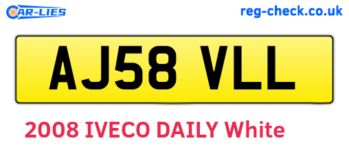 AJ58VLL are the vehicle registration plates.