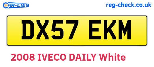 DX57EKM are the vehicle registration plates.