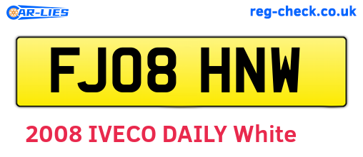 FJ08HNW are the vehicle registration plates.