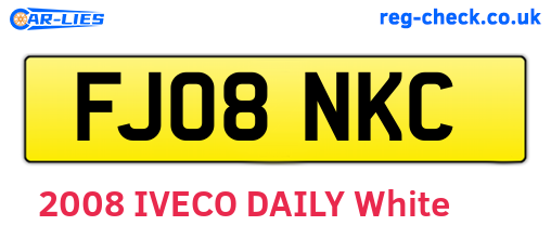 FJ08NKC are the vehicle registration plates.