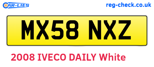 MX58NXZ are the vehicle registration plates.