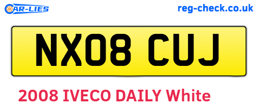 NX08CUJ are the vehicle registration plates.