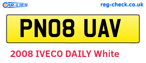 PN08UAV are the vehicle registration plates.
