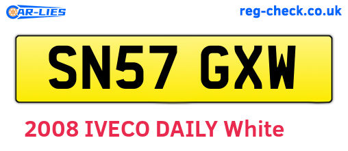 SN57GXW are the vehicle registration plates.