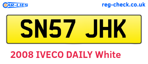 SN57JHK are the vehicle registration plates.
