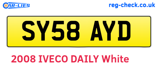 SY58AYD are the vehicle registration plates.