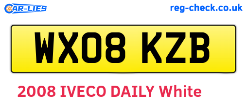 WX08KZB are the vehicle registration plates.