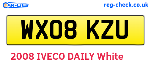 WX08KZU are the vehicle registration plates.