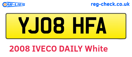 YJ08HFA are the vehicle registration plates.
