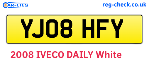 YJ08HFY are the vehicle registration plates.