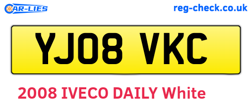 YJ08VKC are the vehicle registration plates.
